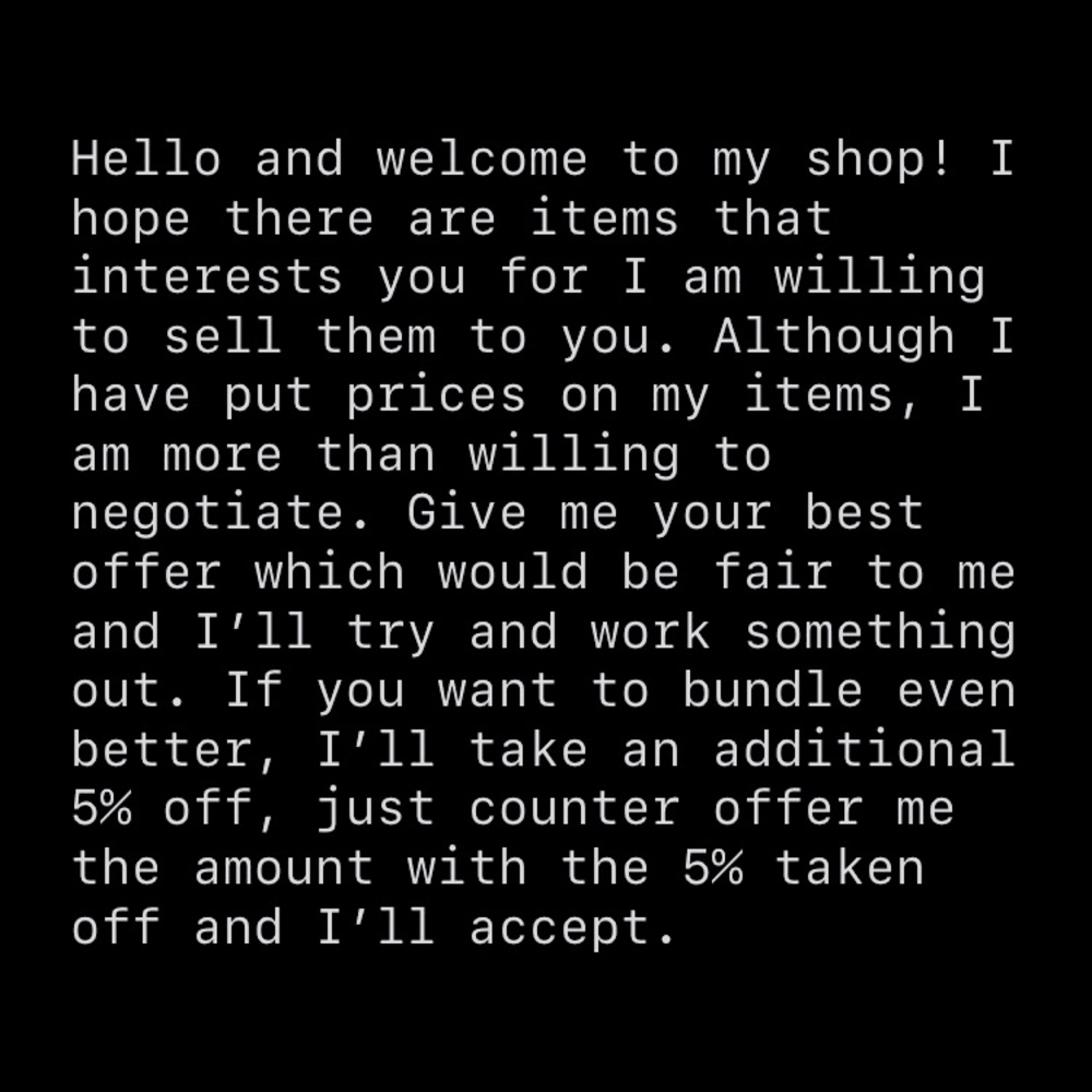 PLEASE READ AND HAPPY SHOPPING!